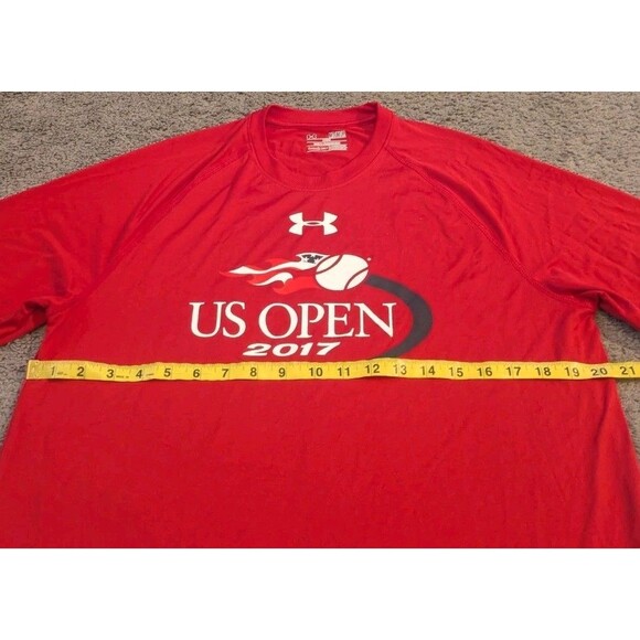 Under Armour 2017 US Open Tennis NYC Red T-Shirt Men's Medium - Picture 6 of 7